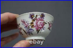 Chinese Export Porcelain Pink Rose Fish scales & Gold Cup Trio Circa 1760s A