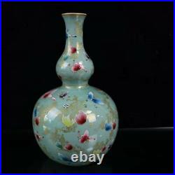 Chinese Gold plating Porcelain Handmade Exquisite Vase 16225