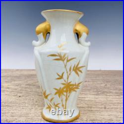 Chinese Official Porcelain Gilded Handmade Exquisite Binaural Vase 27729 Chinese Official Porcelain Gilded Handmade Exquisite Binaural Vase 27729