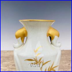 Chinese Official Porcelain Gilded Handmade Exquisite Binaural Vase 27729 Chinese Official Porcelain Gilded Handmade Exquisite Binaural Vase 27729