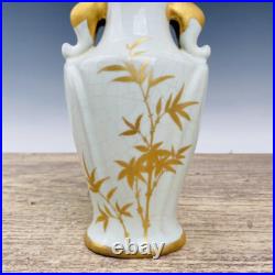 Chinese Official Porcelain Gilded Handmade Exquisite Binaural Vase 27729 Chinese Official Porcelain Gilded Handmade Exquisite Binaural Vase 27729