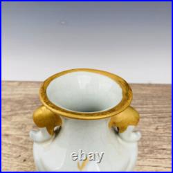 Chinese Official Porcelain Gilded Handmade Exquisite Binaural Vase 27729 Chinese Official Porcelain Gilded Handmade Exquisite Binaural Vase 27729
