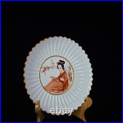 Chinese Pastel Porcelain Gilded Hand Painted Exquisite Figure Plate 11670