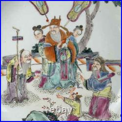 Chinese Pastel Porcelain Gilded Hand Painted Exquisite Figure Plates 11945