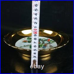 Chinese Pastel Porcelain Hand Painted Exquisite Figures Gilded Plates 7863