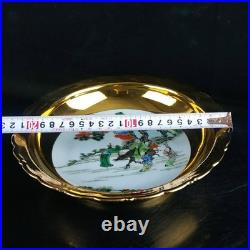 Chinese Pastel Porcelain Hand Painted Exquisite Figures Gilded Plates 7863