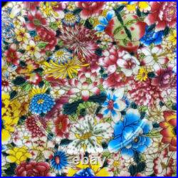 Chinese Pastel Porcelain Hand Painted Ten Thousand Flowers Gilded Plates 6354