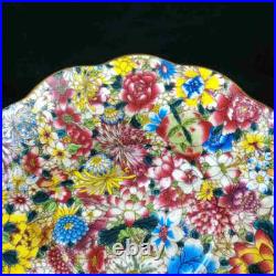 Chinese Pastel Porcelain Hand Painted Ten Thousand Flowers Gilded Plates 6354