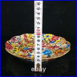 Chinese Pastel Porcelain Hand Painted Ten Thousand Flowers Gilded Plates 6354