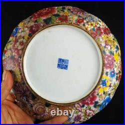 Chinese Pastel Porcelain Hand Painted Ten Thousand Flowers Gilded Plates 6354