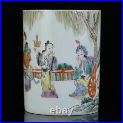 Chinese Porcelain Handmade Gilded Exquisite Figures Pattern Brush Pot 15927