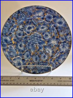 Chinese Porcelain Plate Thousand Flowers Design Mille Fleur Motif- Gold- Marked