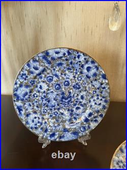 Chinese Porcelain Plate Thousand Flowers Design Mille Fleur Motif- Gold- Marked