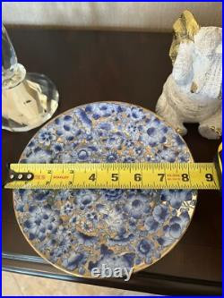 Chinese Porcelain Plate Thousand Flowers Design Mille Fleur Motif- Gold- Marked