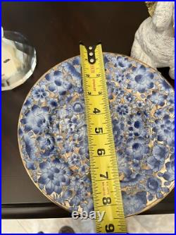 Chinese Porcelain Plate Thousand Flowers Design Mille Fleur Motif- Gold- Marked