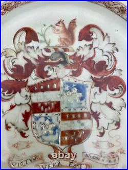 Chinese Porcelain Rare Yongzheng, c. 1733 Arms of Lee of Coton Armorial Plate