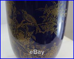 Chinese Rouleau Porcelain Vase Gold Gilt Decoration Kangxi Reign Mark