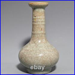 Chinese Ru Porcelain Gilded Handmade Exquisite Lettering Vase 24695