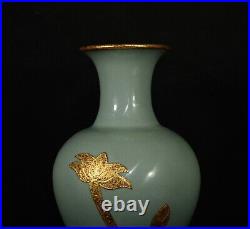 Chinese Song dynasty Ru kiln Porcelain Gilded Handmade Vases 80031