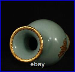 Chinese Song dynasty Ru kiln Porcelain Gilded Handmade Vases 80031