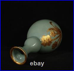 Chinese Song dynasty Ru kiln Porcelain Gilded Handmade Vases 80032