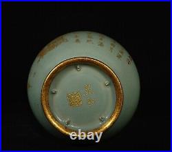 Chinese Song dynasty Ru kiln Porcelain Gilded Handmade Vases 80032