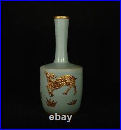 Chinese Song dynasty Ru kiln Porcelain Gilded Handmade Vases 80033