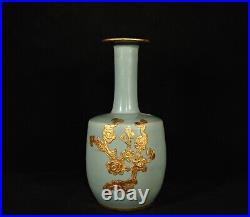 Chinese Song dynasty Ru kiln Porcelain Gilded Handmade Vases 80034