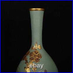 Chinese Song dynasty Ru kiln Porcelain Gilded Handmade Vases 80035