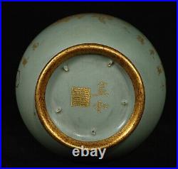 Chinese Song dynasty Ru kiln Porcelain Gilded Handmade Vases 80035