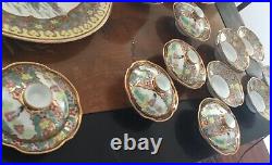 Chinese gold 72 pc Dinner service set 8 Hand painted China platter casserole