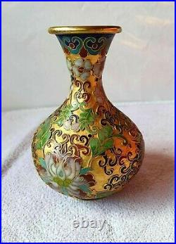 Chinese gold plated Cloisonne vase handmade antique porcelain china home decor