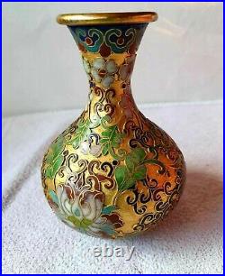 Chinese gold plated Cloisonne vase handmade antique porcelain china home decor