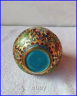 Chinese gold plated Cloisonne vase handmade antique porcelain china home decor