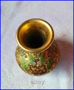 Chinese gold plated Cloisonne vase handmade antique porcelain china home decor