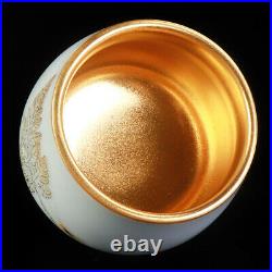 Chinese tea cup hand made tea cups kungfu porcelain 24K gold black tea's tea cup