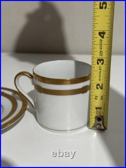 Christian Dior Godron Gaudron Flat Cup & Saucer Set Of 2 White Gold Fine China