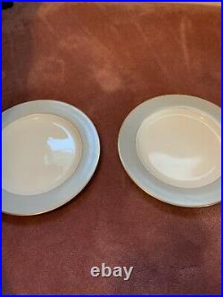 Christofle China Grey White with Gold Trim 11 5/8 Charger Service Plate(Set of 2)