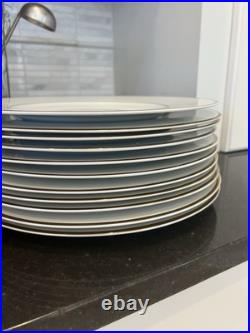 Christofle Micro Gold Porcelain Charger Plate Set of 11 12.5 Italy Luxury