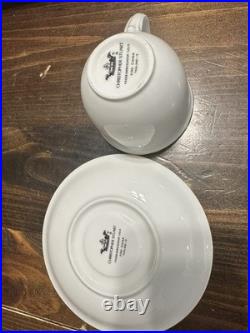 Christopher Stuart Ambassador White Gold Trim Fine China 47 Pc Dinner Set