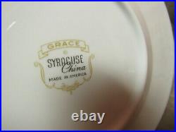 Circa 1960's Syracuse Carolina Fine China Grace Gold Platinum Band Salad Plates