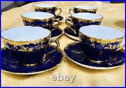 Coalport Cairo Gold On Cobalt Porcelain Bone China Tea Cup/saucer-6 available