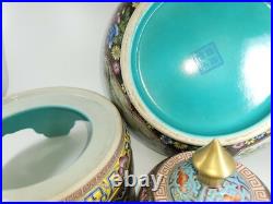 Collectible Chinese Famille Rose & Gold Gilted Porcelain Statue