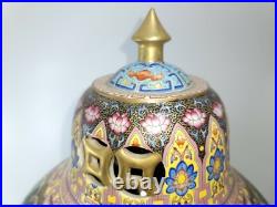 Collectible Chinese Famille Rose & Gold Gilted Porcelain Statue