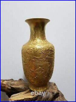 Collection Rare Chinese Real 24K Gold Gilt Porcelain Vase