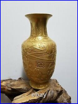 Collection Rare Chinese Real 24K Gold Gilt Porcelain Vase