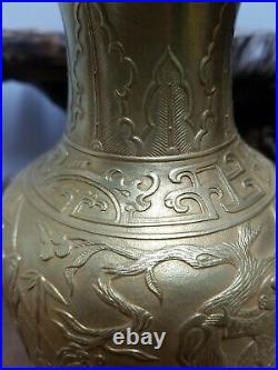 Collection Rare Chinese Real 24K Gold Gilt Porcelain Vase