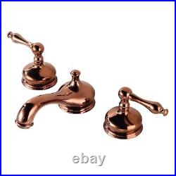 Console Sink White Porcelain with 8 Widespread Rose Gold Brass Faucet & Drain