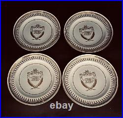 Copeland Spode Fine China 4 Bread or Dessert Plates Engraved Monogrammed in Gold