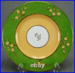 Copeland Y3415 Blanche de Chine Marbleized Green Peach & Gold 10 5/8 Inch Plate